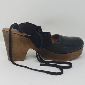 Free People Belmont strappy suede and leathers clog